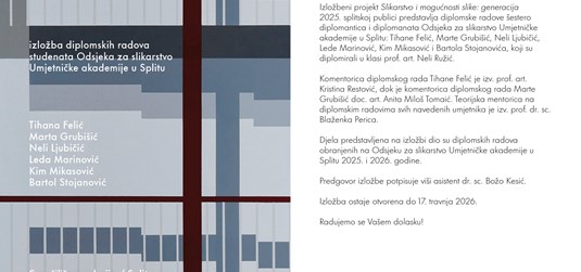 Izložba Slikarstvo i mogućnosti slike: generacija 2025. u Sveučilišnoj galeriji